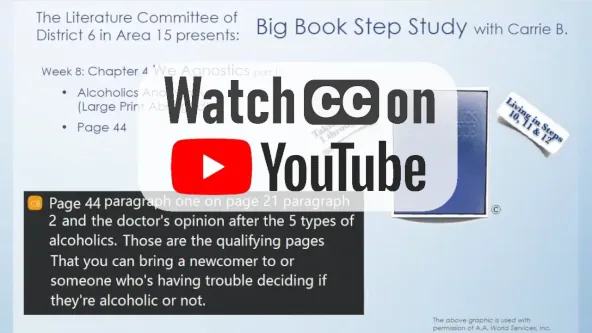 Week 8 Big Book step study link to YouTube video