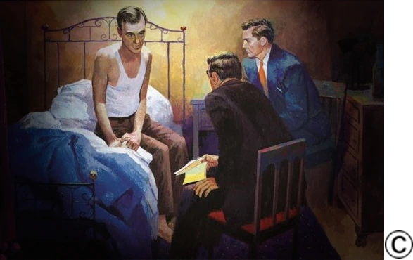 Man on the Bed painting